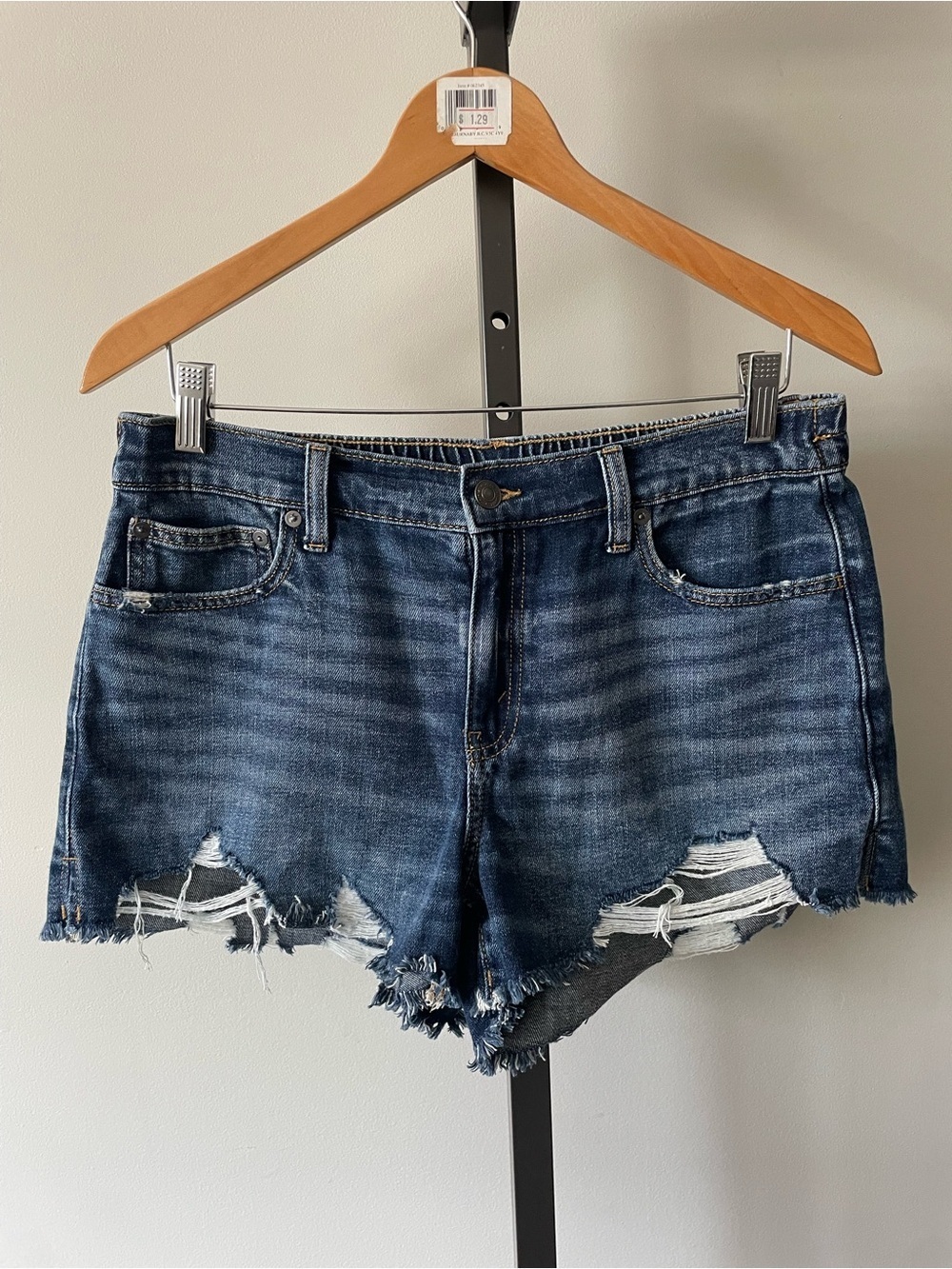 Aerie Distressed Ripped Denim Jean Shorts Size Medium